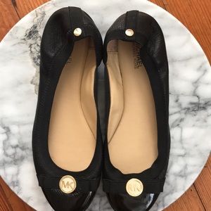 Leather Black Michael Kors Slip On Flats